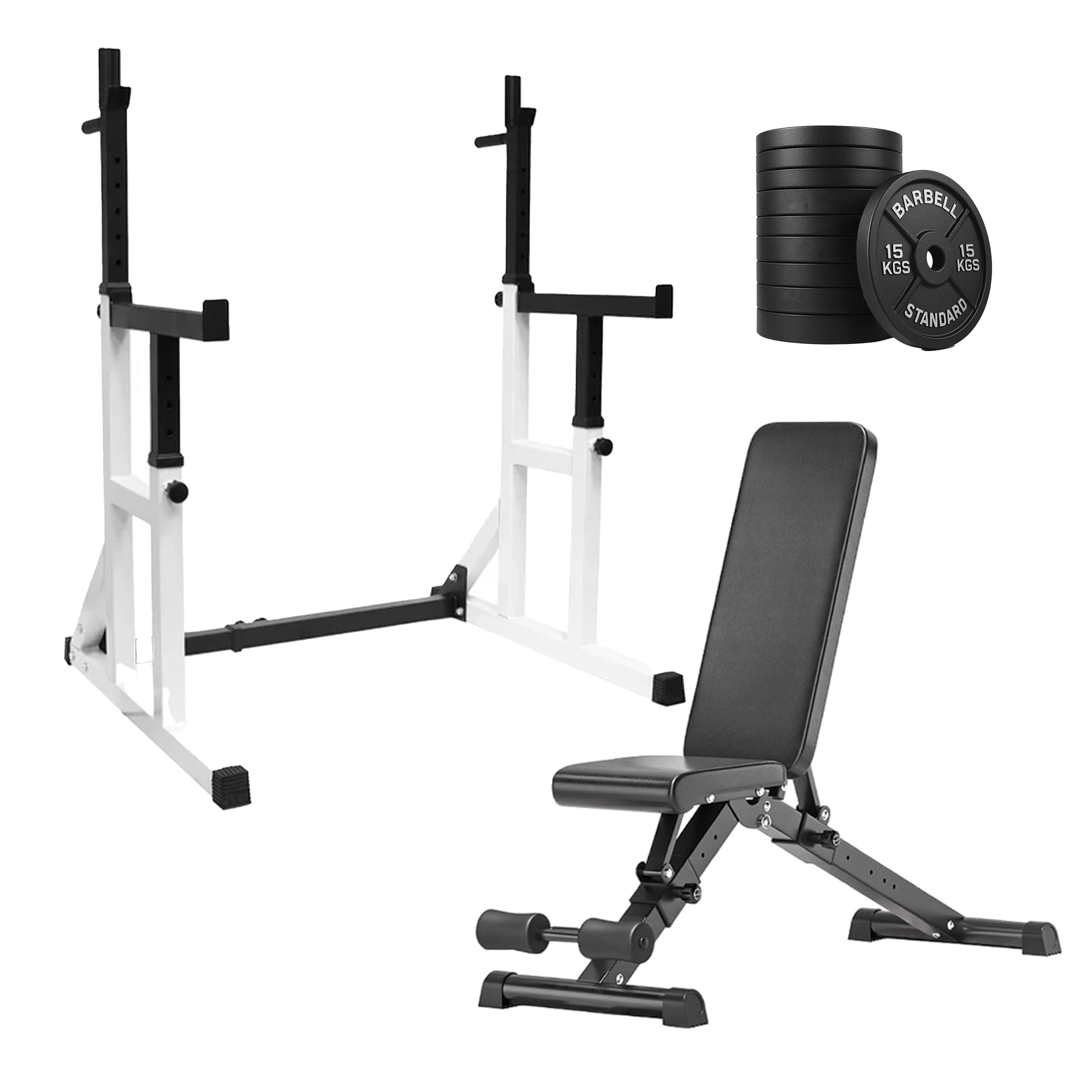 Heavy Duty Squat Rack Black & White
