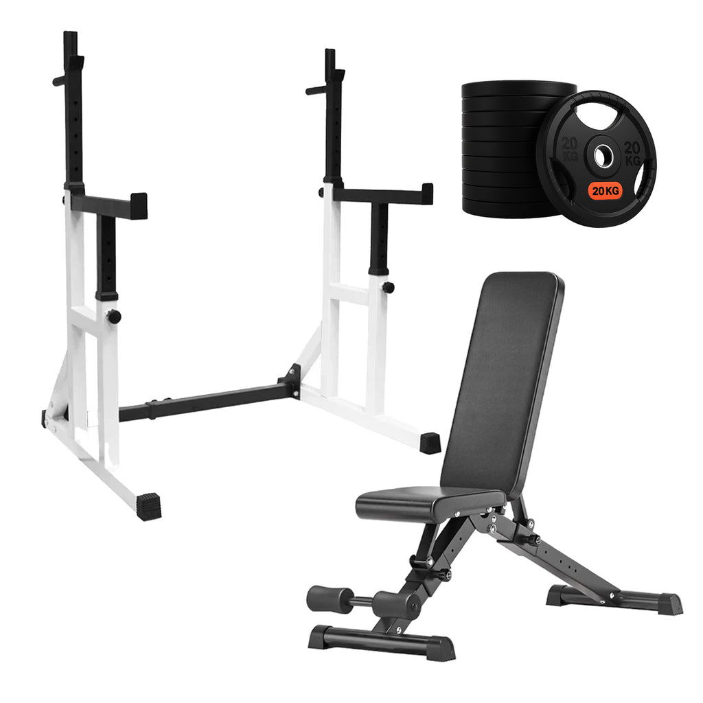 Heavy Duty Squat Rack Black & White | HomeGymDeals UK