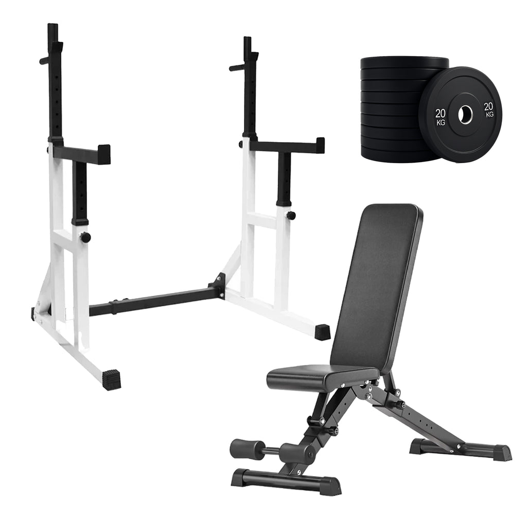 Heavy Duty Squat Rack Black & White | HomeGymDeals UK