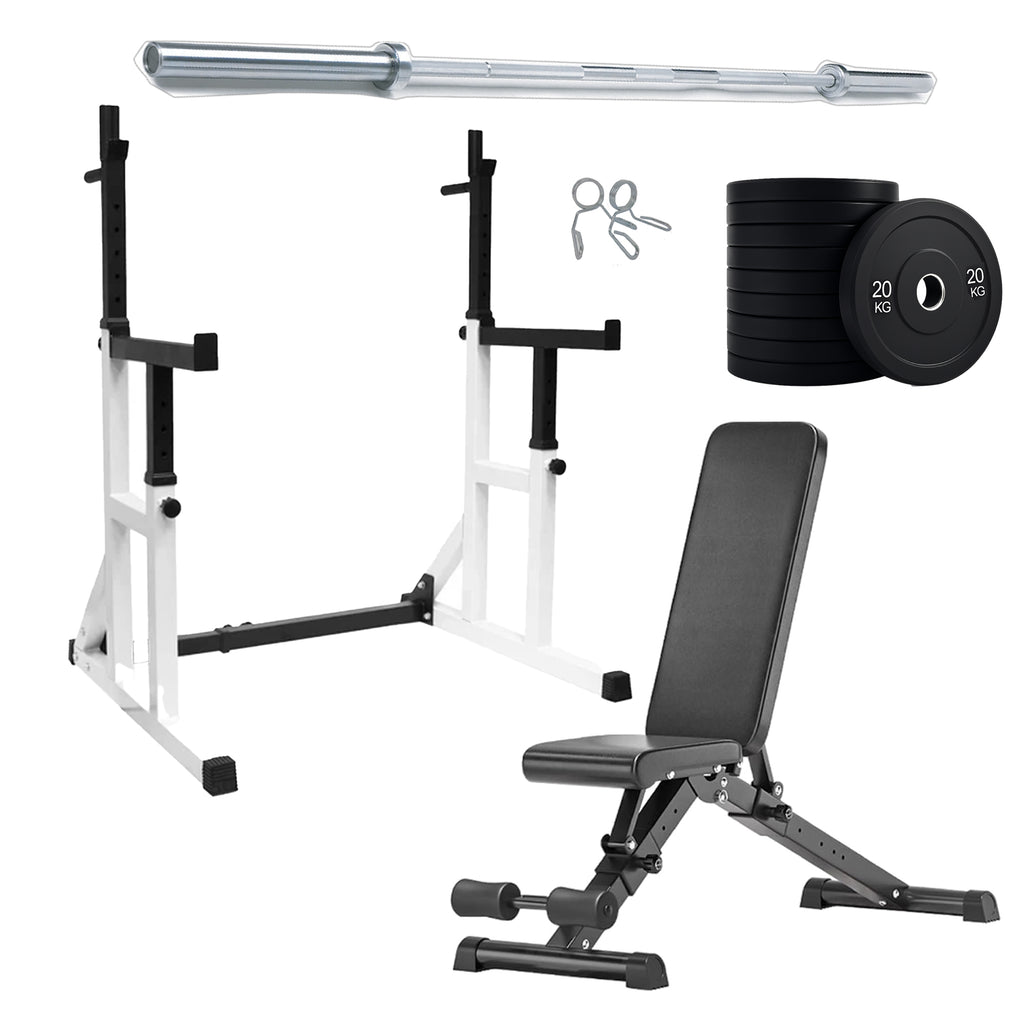 Heavy Duty Squat Rack Black & White | HomeGymDeals UK