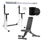Heavy Duty Squat Rack Black & White | HomeGymDeals UK