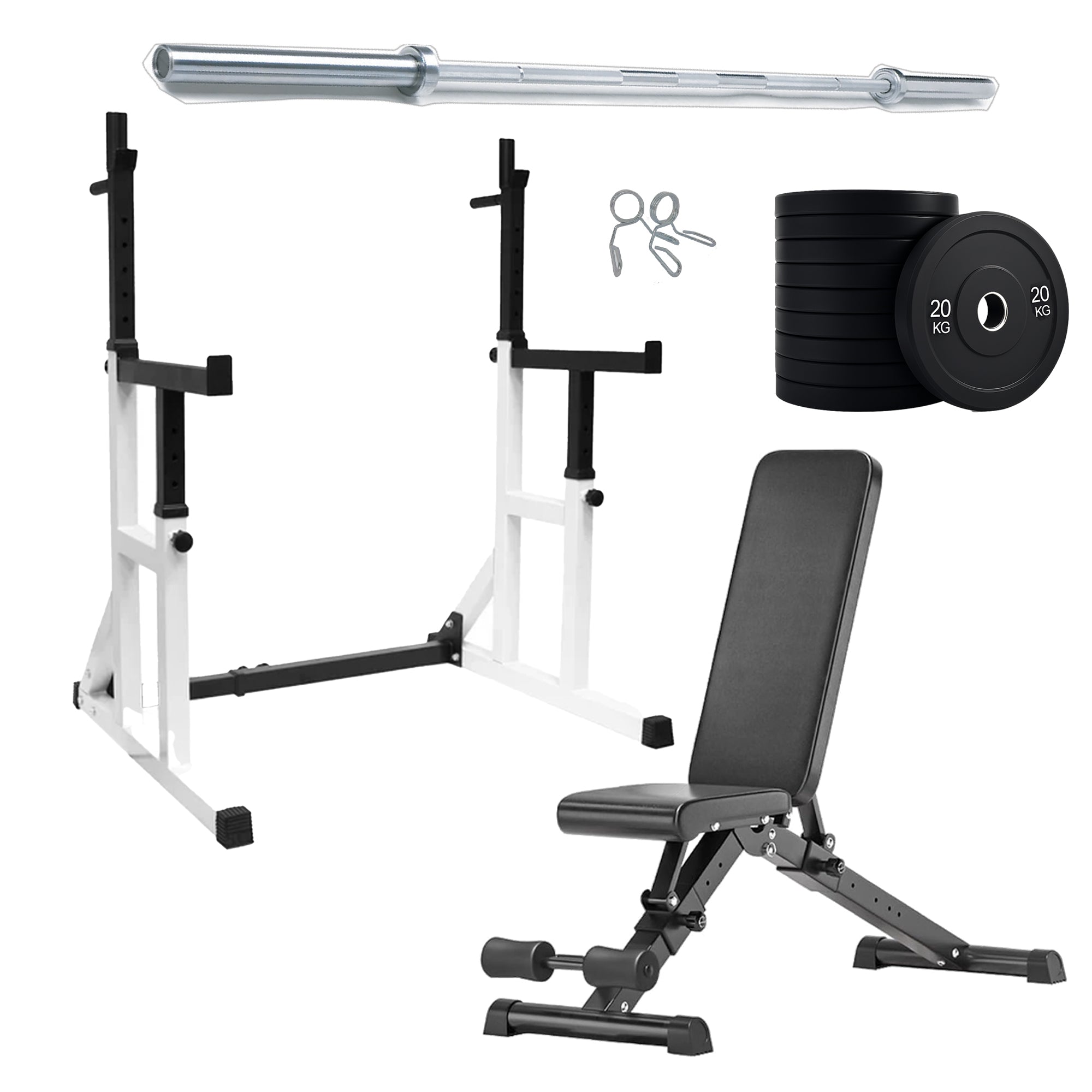 Heavy Duty Squat Rack Black & White