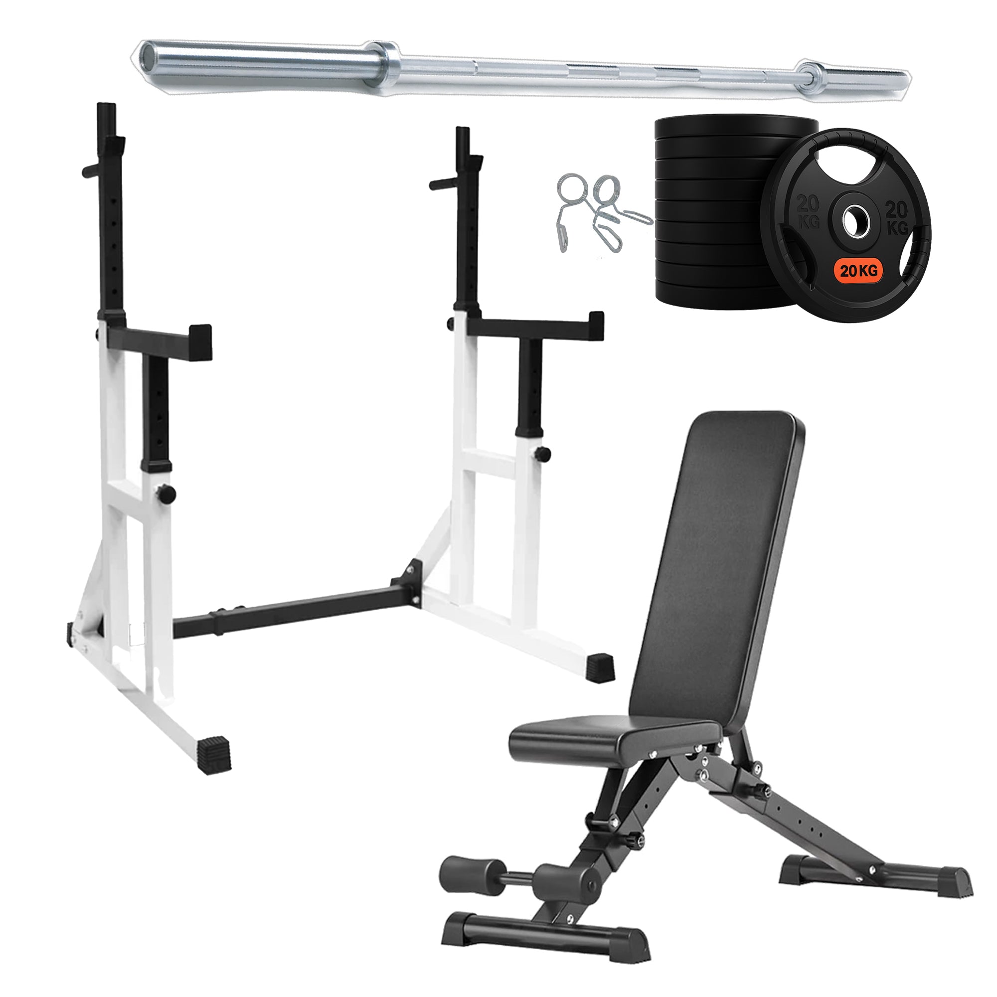 Heavy Duty Squat Rack Black & White