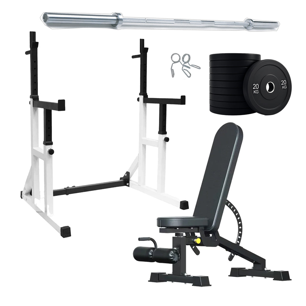 Heavy Duty Squat Rack Black & White | HomeGymDeals UK