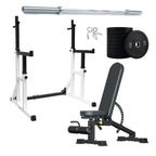 Heavy Duty Squat Rack Black & White | HomeGymDeals UK