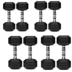 Hex Dumbbell Set 4 Pair with A5 Tier Rack