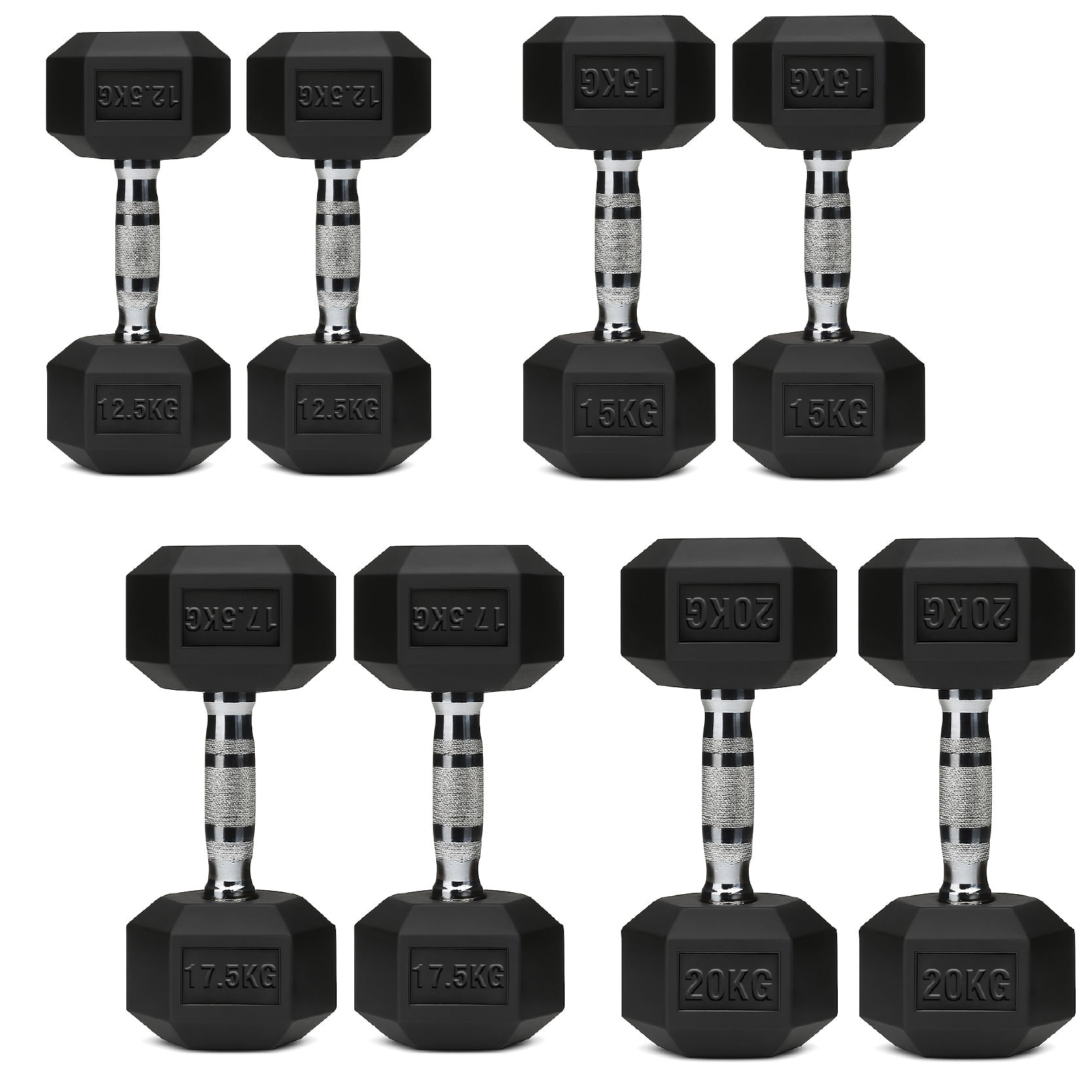 Hex Dumbbell Set 4 Pair with A5 Tier Rack