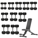 Hex Dumbbell Set 10 Pairs with A10 Tree Rack
