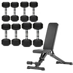 Hex Dumbbell Set 4 Pair with A5 Tier Rack