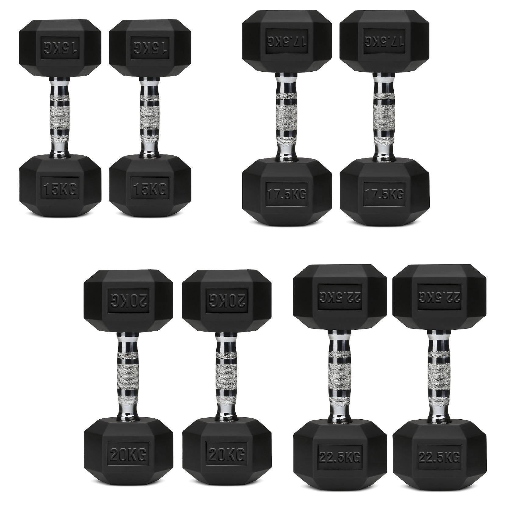 Hex Dumbbell Set 4 Pair with A5 Tier Rack
