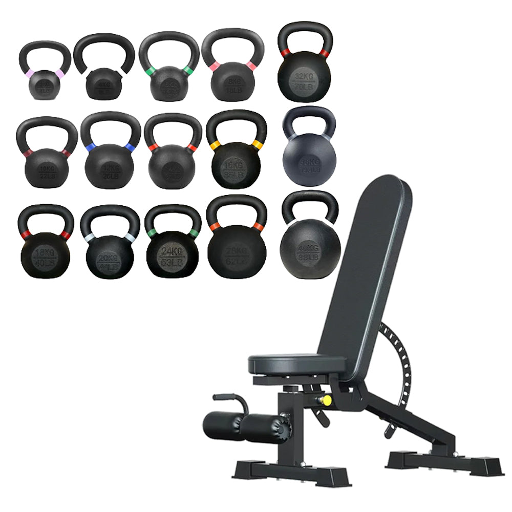 Cast Iron Kettlebell (2-40kg) – Heavy Duty Iron Kettlebell for Home Gym Strength Training