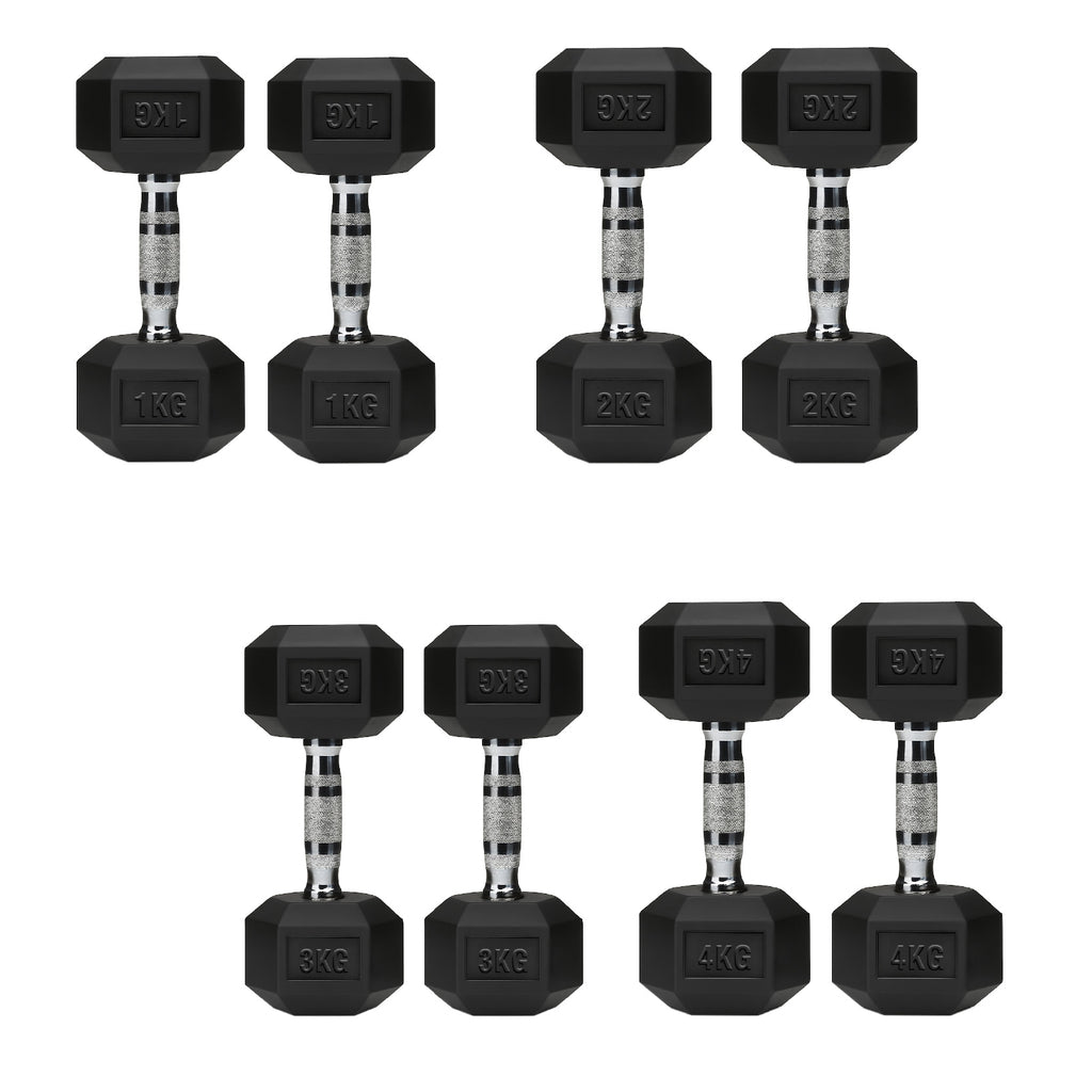 Hex Dumbbell Set 4 Pair with A5 Tier Rack