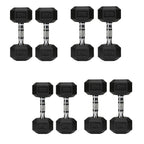 Hex Dumbbell Set 4 Pair with A5 Tier Rack