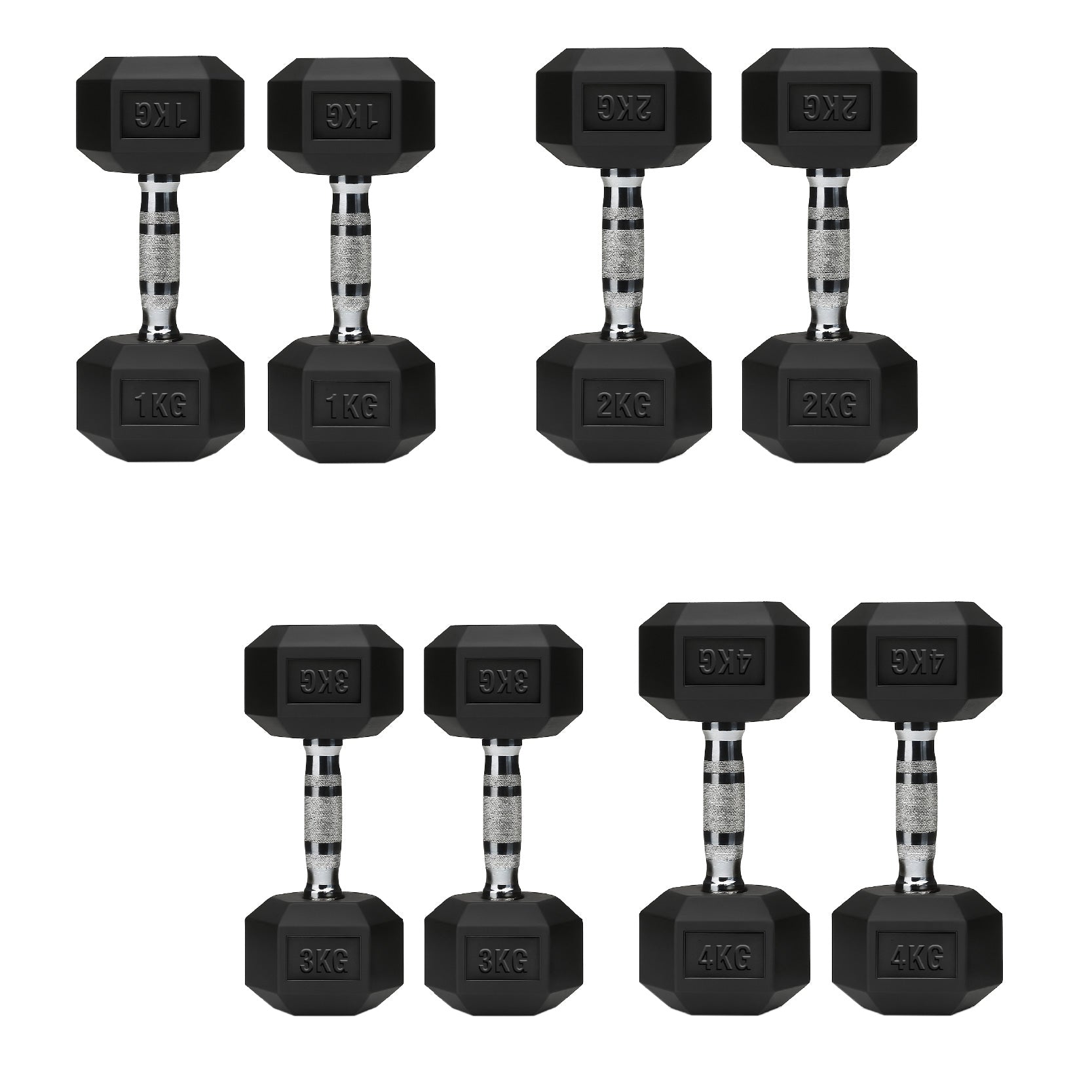 Hex Dumbbell Set 4 Pair with A5 Tier Rack