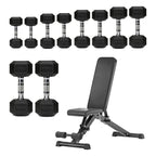 Hex Dumbbell Set – 5 Pairs with 5-Tier Tree Rack