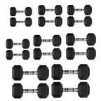 Hex Dumbbell Pairs – Rubber Hex Dumbbells for Home Gym