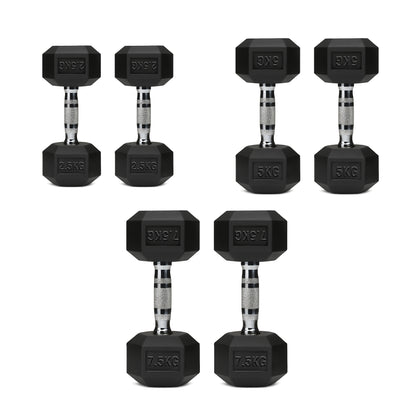 3 Pair Hex Dumbbell Set with 3 Tier Tree Rack