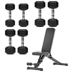 Hex Dumbbell Set – 3 Pairs with 3-Tier Tree Rack