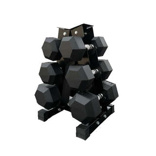 3 Pair Hex Dumbbell Set with 3 Tier Tree Rack