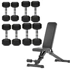 Hex Dumbbell Set 4 Pair with A5 Tier Rack