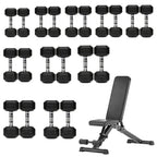 Hex Dumbbell Set 10 Pairs with A10 Tree Rack
