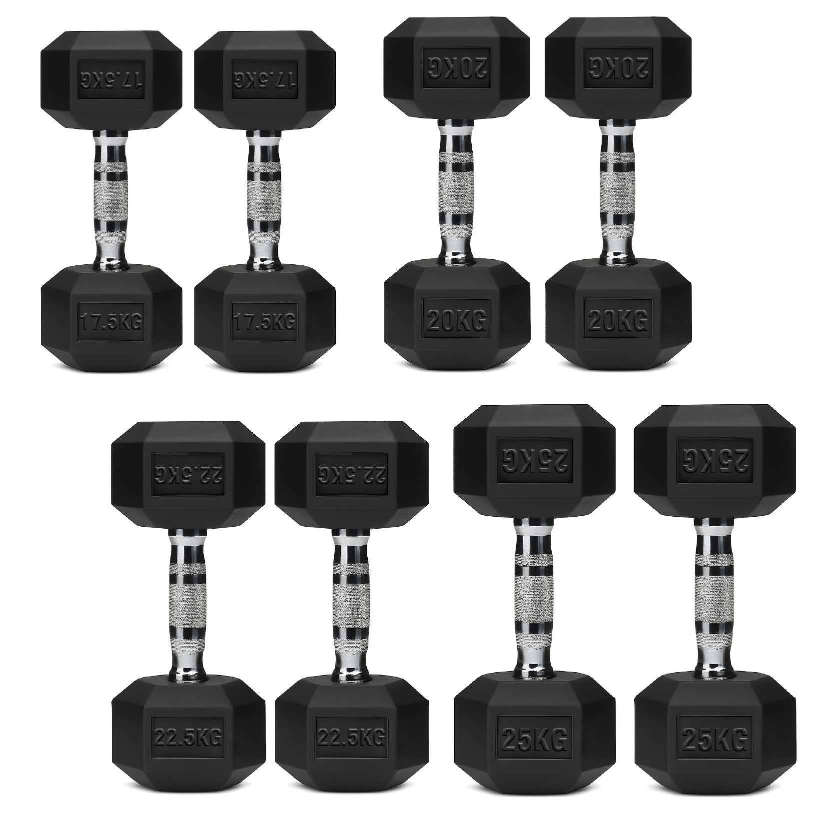 Hex Dumbbell Set 4 Pair with A5 Tier Rack