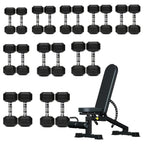 Hex Dumbbell Set 10 Pairs with A10 Tree Rack