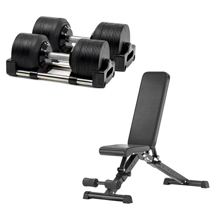 Round Adjustable Dumbbells Pair 20–36kg – Quick Dial Weights for Home Gym