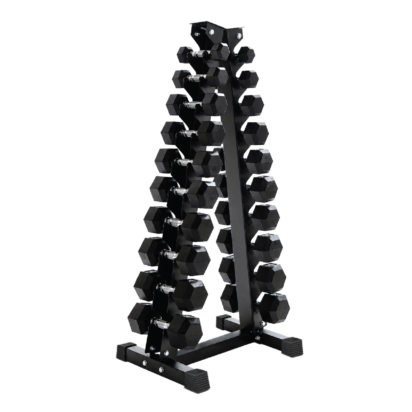 Hex Dumbbell Set 10 Pairs with A10 Tree Rack