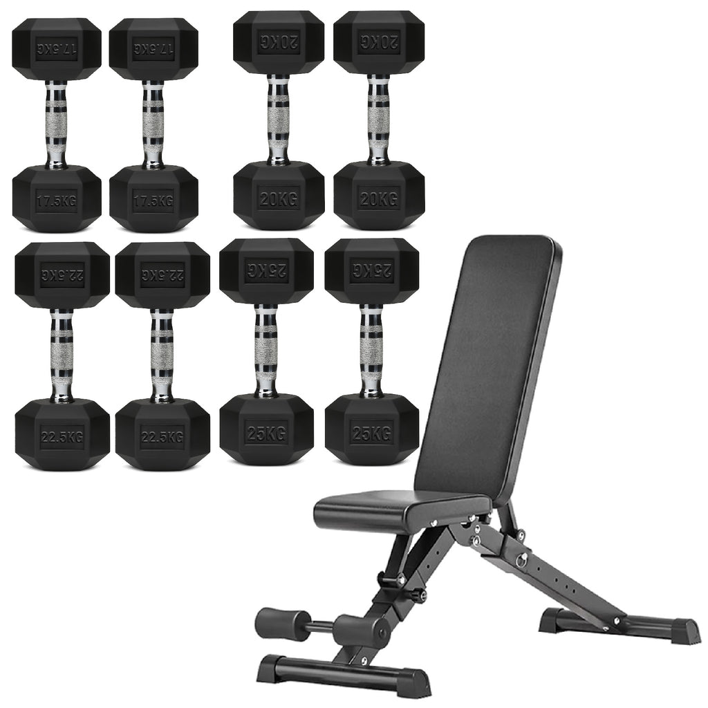 Hex Dumbbell Set 4 Pair with A5 Tier Rack