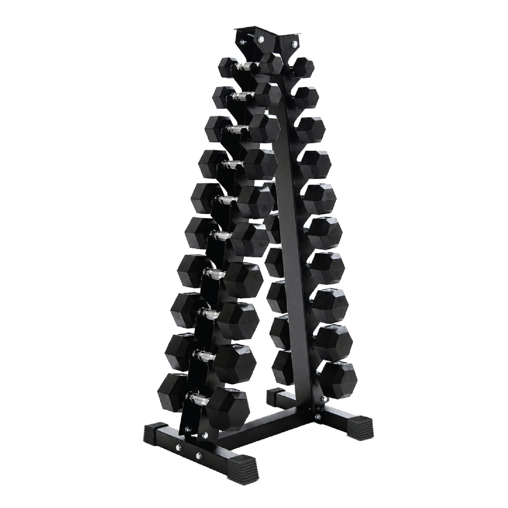 Hex Dumbbell Set 10 Pairs with A10 Tree Rack