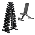 Hex Dumbbell Set 10 Pairs with A10 Tree Rack