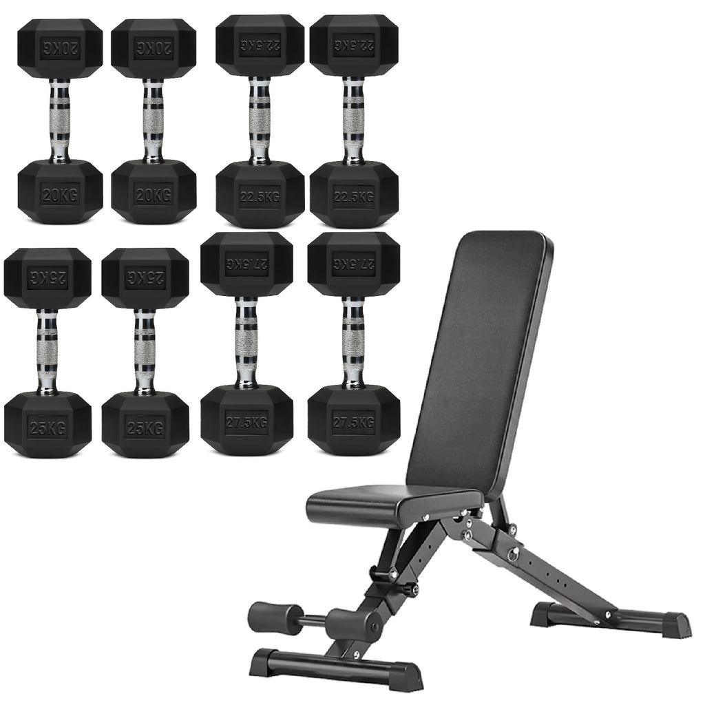 Hex Dumbbell Set 4 Pair with A5 Tier Rack