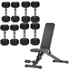 Hex Dumbbell Set 4 Pair with A5 Tier Rack