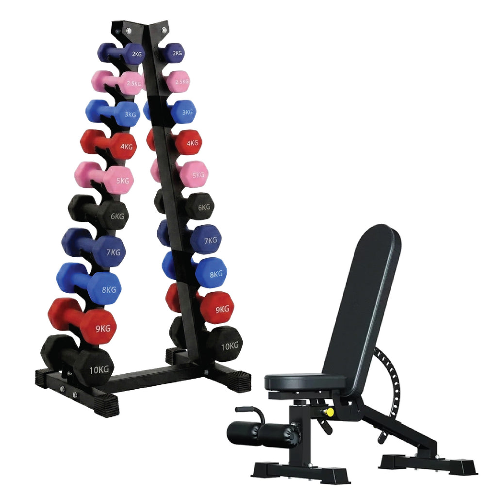 Neoprene Dumbbell 10 Tree Rack