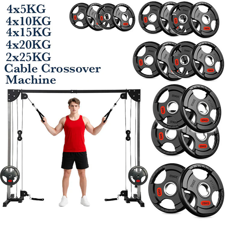 Home Gym Cable Crossover Machine – Adjustable Dual Pulley System