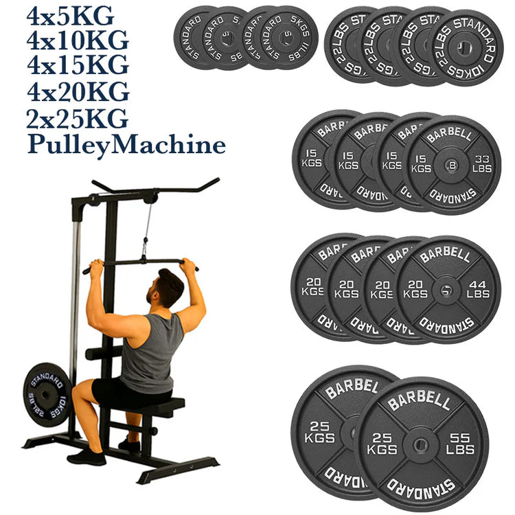 Exercise Pulley Machine Power Tower – Adjustable Seat & Cables