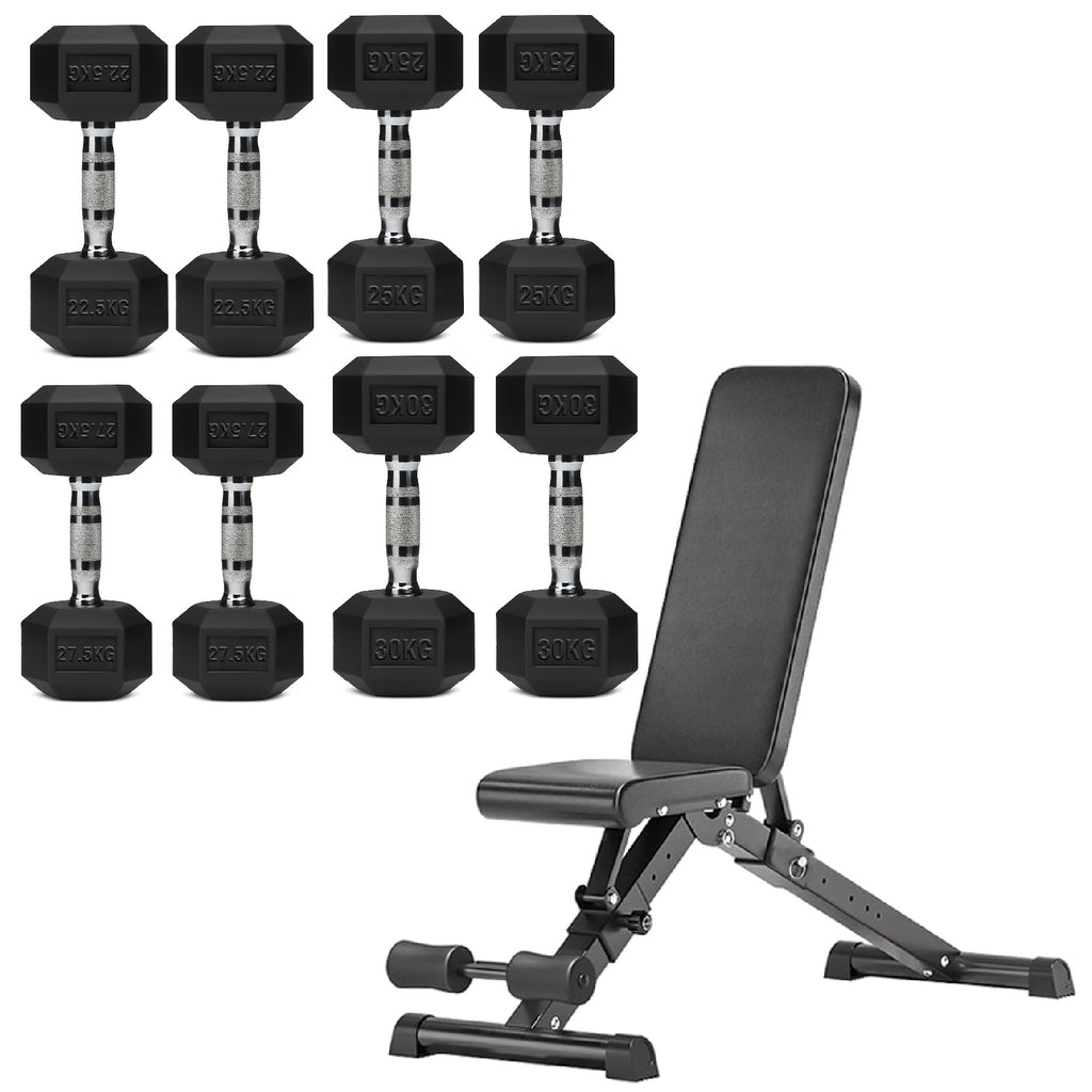 Hex Dumbbell Set 4 Pair with A5 Tier Rack