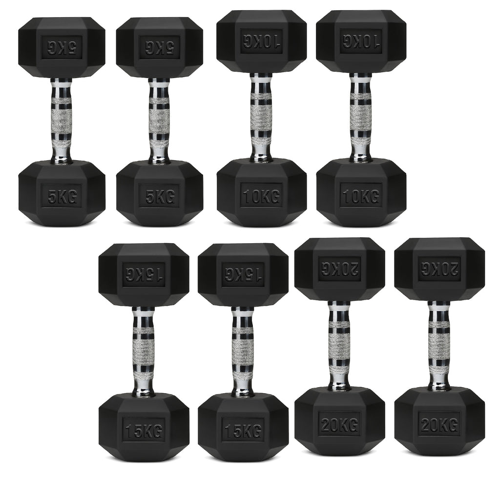Hex Dumbbell Set 4 Pair with A5 Tier Rack