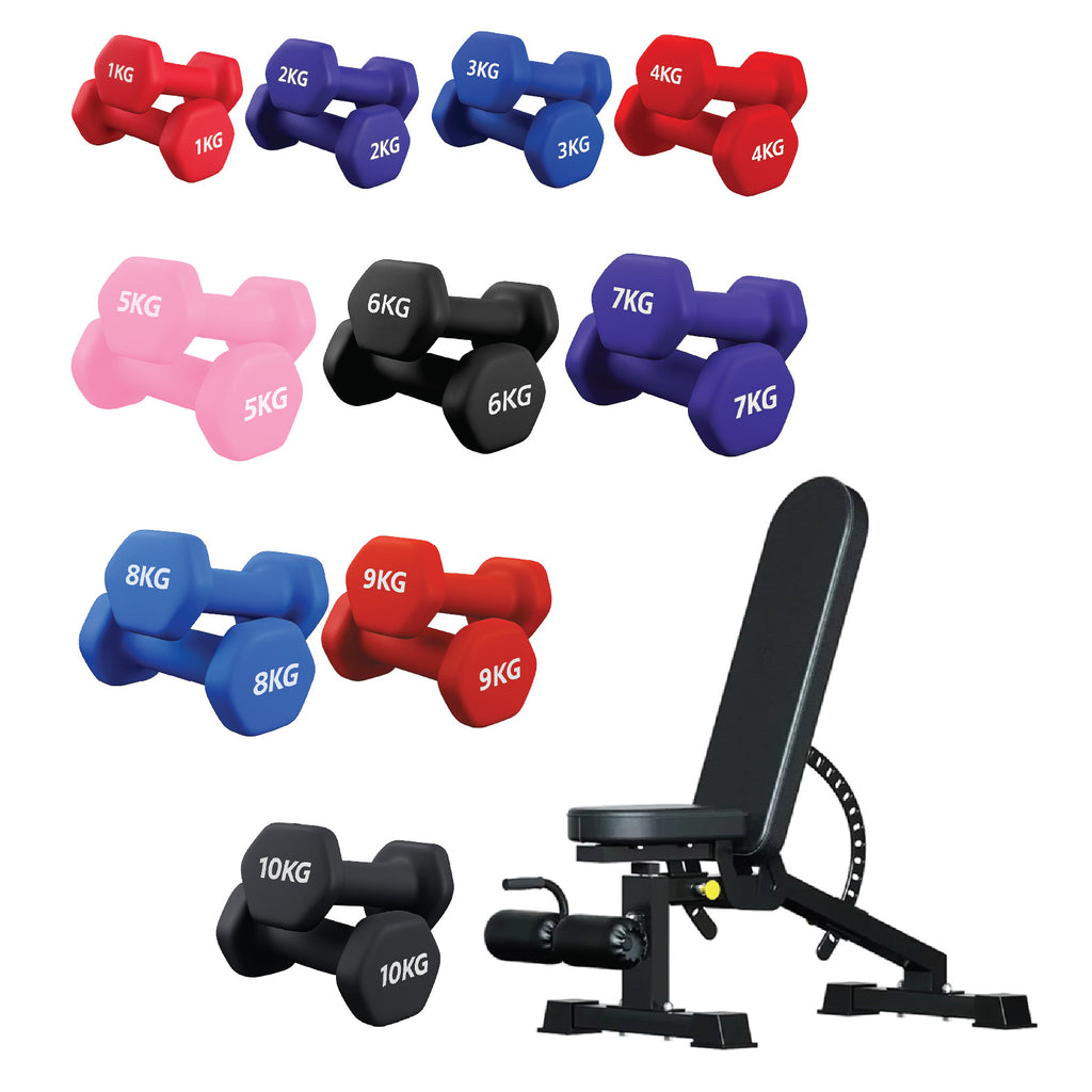 Neoprene Dumbbell 10 Tree Rack
