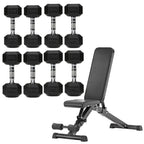 Hex Dumbbell Set 4 Pair with A5 Tier Rack