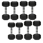Hex Dumbbell Set 4 Pair with A5 Tier Rack