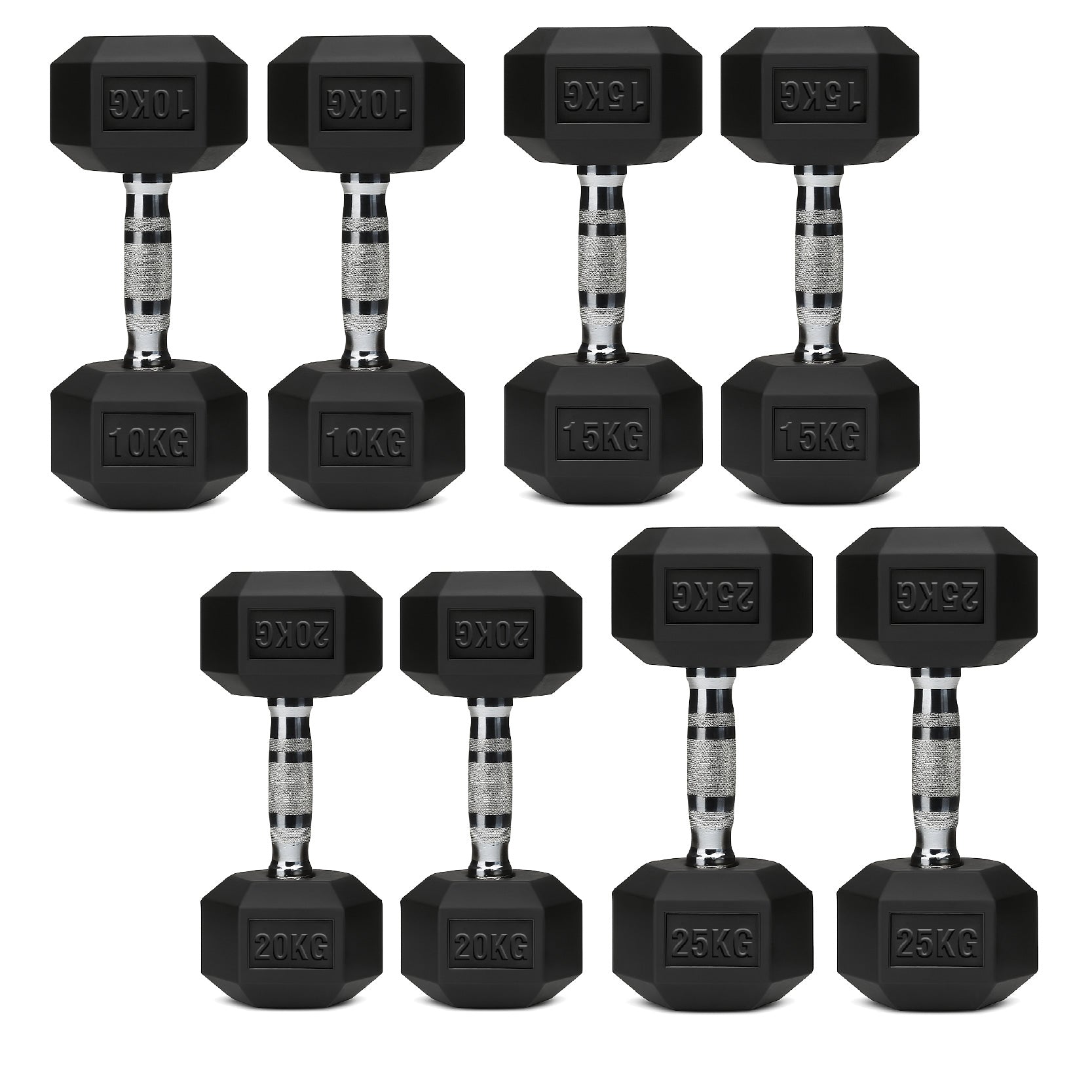 Hex Dumbbell Set 4 Pair with A5 Tier Rack
