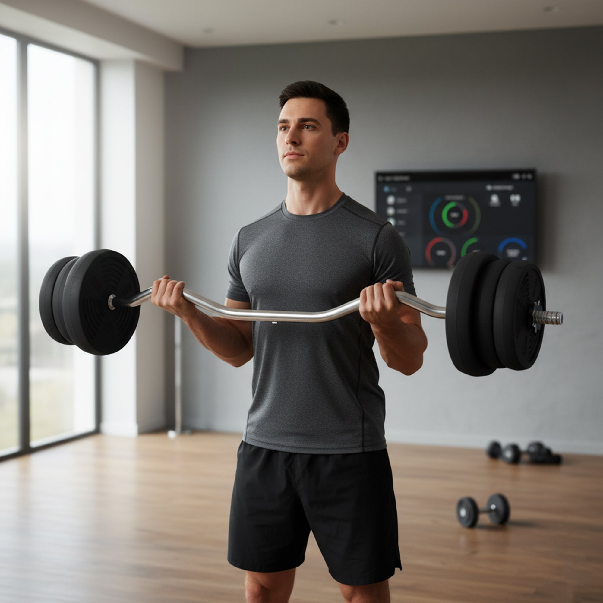 Adjustable Dumbbells & Barbell Set 65kg – 2-in-1 Free Weights for Home Gym