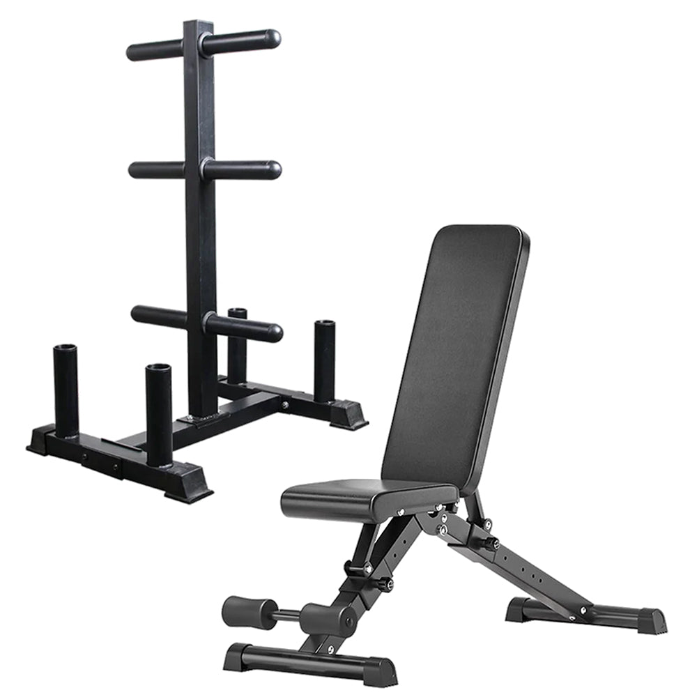 Professional steel weight tree and bar stand for home gym