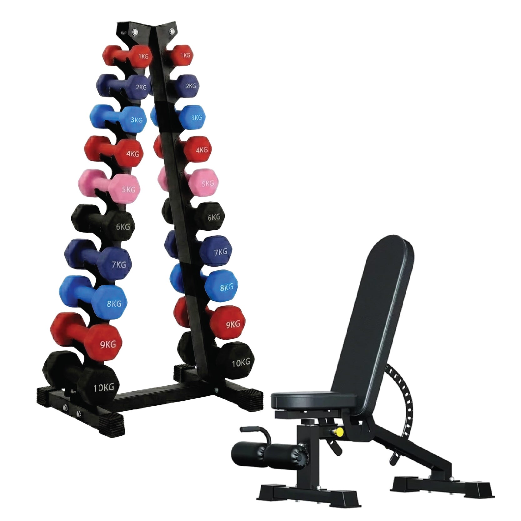 Neoprene Dumbbell 10 Tree Rack