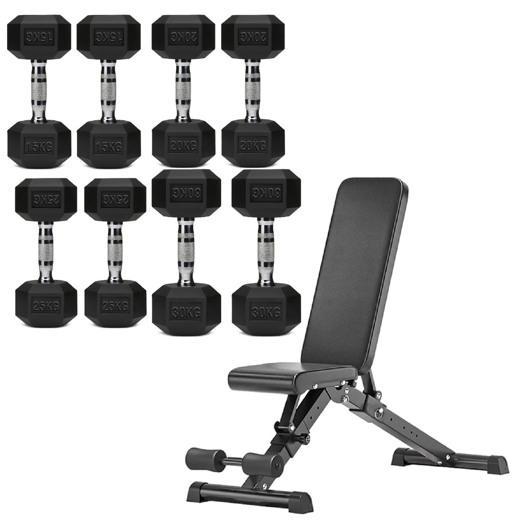 Hex Dumbbell Set 4 Pair with A5 Tier Rack