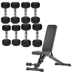 Hex Dumbbell Set 4 Pair with A5 Tier Rack