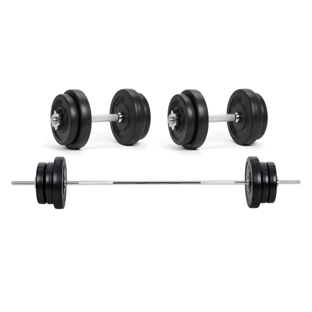 Adjustable Dumbbells & Barbell Set 65kg – 2-in-1 Free Weights for Home Gym