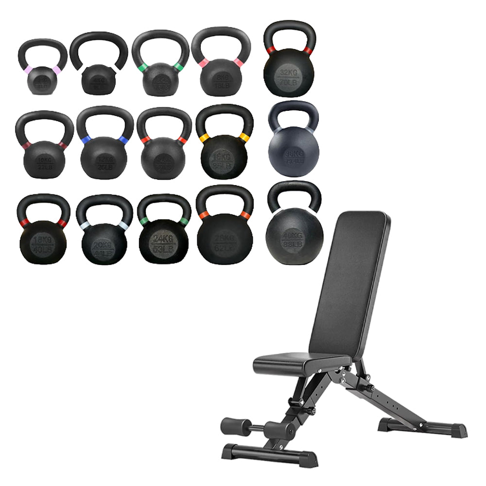 Cast Iron Kettlebell (2-40kg) – Heavy Duty Iron Kettlebell for Home Gym Strength Training